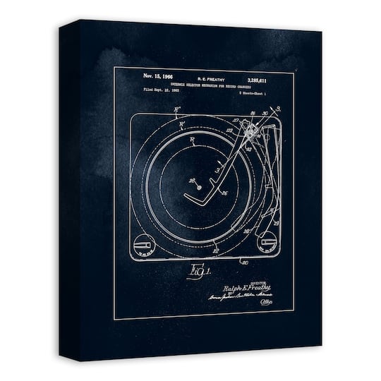 Record Player Changer 12" x 16" Canvas Wall Art